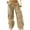 Khaki, variant on hotojiny Cargo Pants Women Baggy Wide Leg Casual Pants for Outdoor Travel Lightweight Low Waist Trousers with Zipper Pockets
