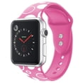thumbnail image 2 of Apple Watch Bands 42mm Soft Silicone Wristband with Full Body Clear Hard Temper Glass Screen Protector for iWatch Apple Watch Series 1/2/3/Nike+ - Pink Polka Dots, 2 of 4