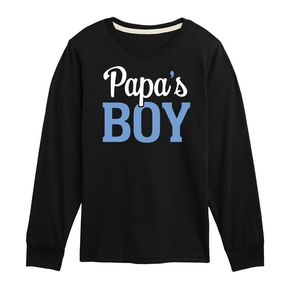 Instant Message - Papas Boy - Toddler & Youth Long Sleeve Graphic T-Shirt