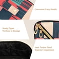 thumbnail image 5 of FORMRS Makeup Bag Travel Cosmetic Organizer for Women Fold Flat Zipper Pouch with Handle, Red Teal Plaid, 5 of 8