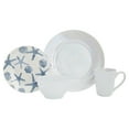 thumbnail image 2 of Seaside 16 Piece Stoneware Dinnerware Set, White and Blue, 2 of 6