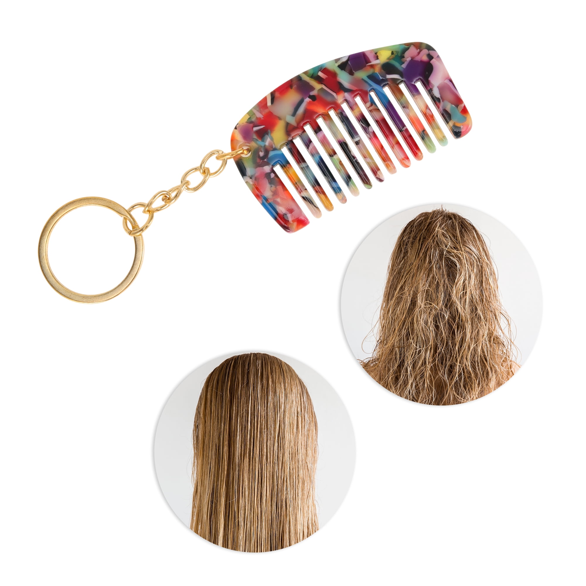 Unique Bargains 1 Pc Portable Mini Keychain Hair Comb for Making hair Smooth Assorted