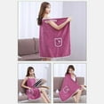 thumbnail image 5 of Women's Plus Size Wearable Towel Wrap | Long Shower Robe for Bath, Beach & Pool | Soft, Absorbent Microfiber Bathrobe with Secure Snap Closure (Bean Paste, Large), 5 of 8