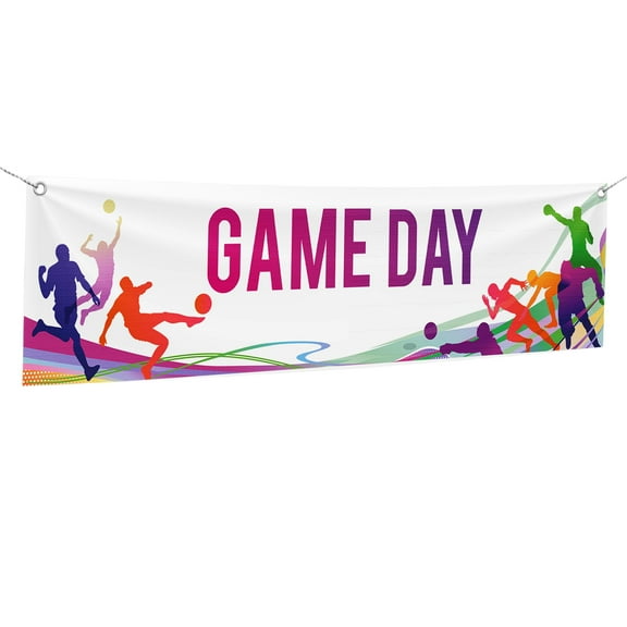 Game Day Large Banners and Signs for Outdoor by DreamController-Polyester Banner with 4 Holes for Easy Hang Indoor & Outdoor| 4x1 Feet UV & Water Resistant HD Banner| Made in USA