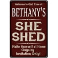 thumbnail image 1 of BETHANY'S She Shed Red Sign Lady Cave 8 x 12 High Gloss Metal 208120088401, 1 of 1