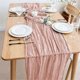 thumbnail image 4 of 90x300CM Cheese Cloth Tablecloth Light Pink Bohemian Gauze Tablecloth Long Retro Transparent Tablecloth, 4 of 4