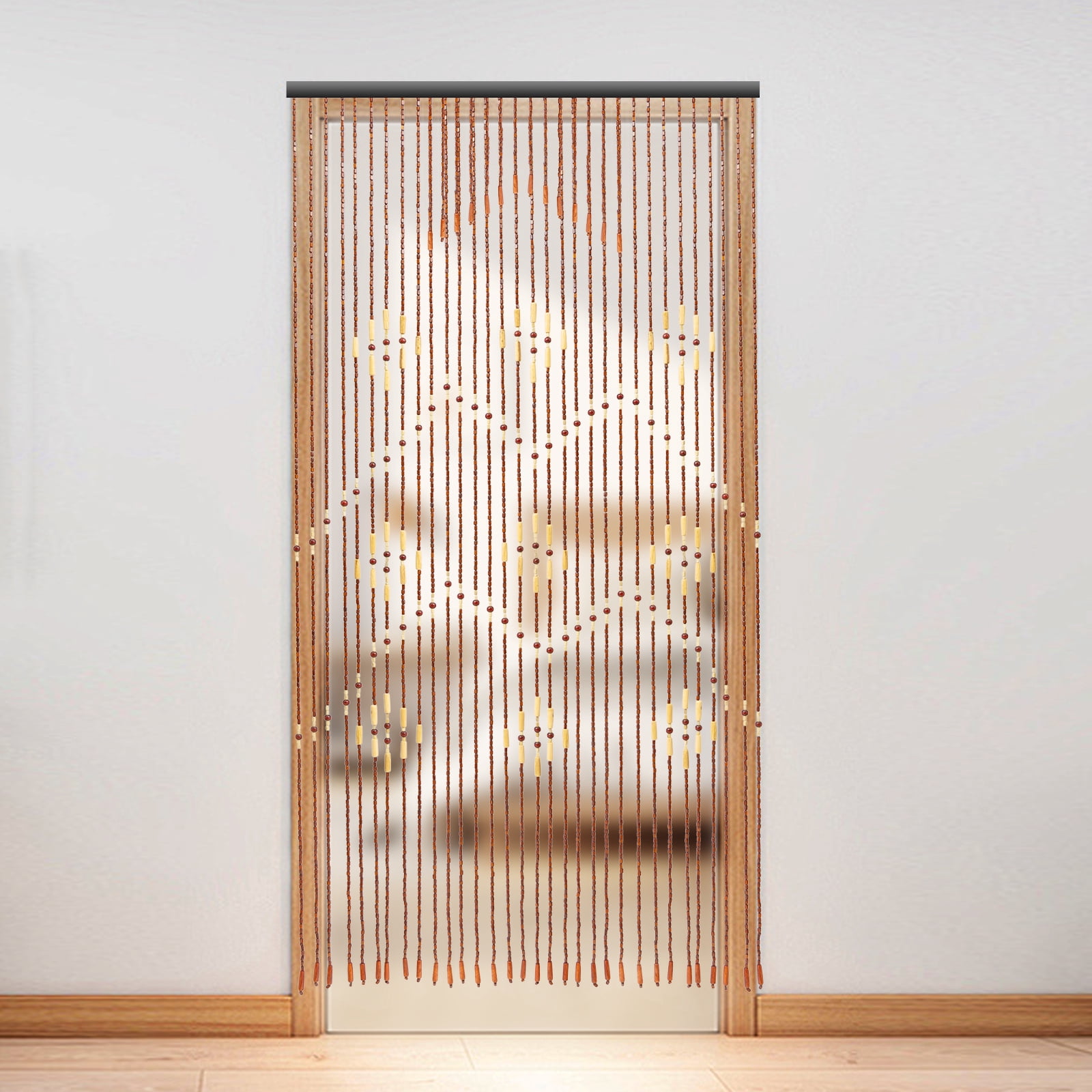 ChicHomey Handmade Wooden Bead Curtain 32 Lines,35.4 * 68.9in Plum Blossom Pattern, Chinese Classical Style,Shading/Decor for Doors/Walls/Divider