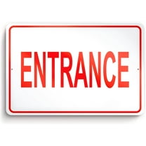 UEJUNBO & Tin 'Enter Here' Sign - Modern Style, 8 x 12 Inch, Wall Mount, Perfect for Entrance, Home, Public Place