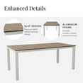 thumbnail image 6 of DuroGreen Park City 72" Rectangular 6-Pc Outdoor Dining Set, 1 Table/1 Bench/4 Chairs Made With All-Weather Tangent lumber, High End Patio Furniture, Easy Assembly, US Made, White with Weathered Wood, 6 of 8
