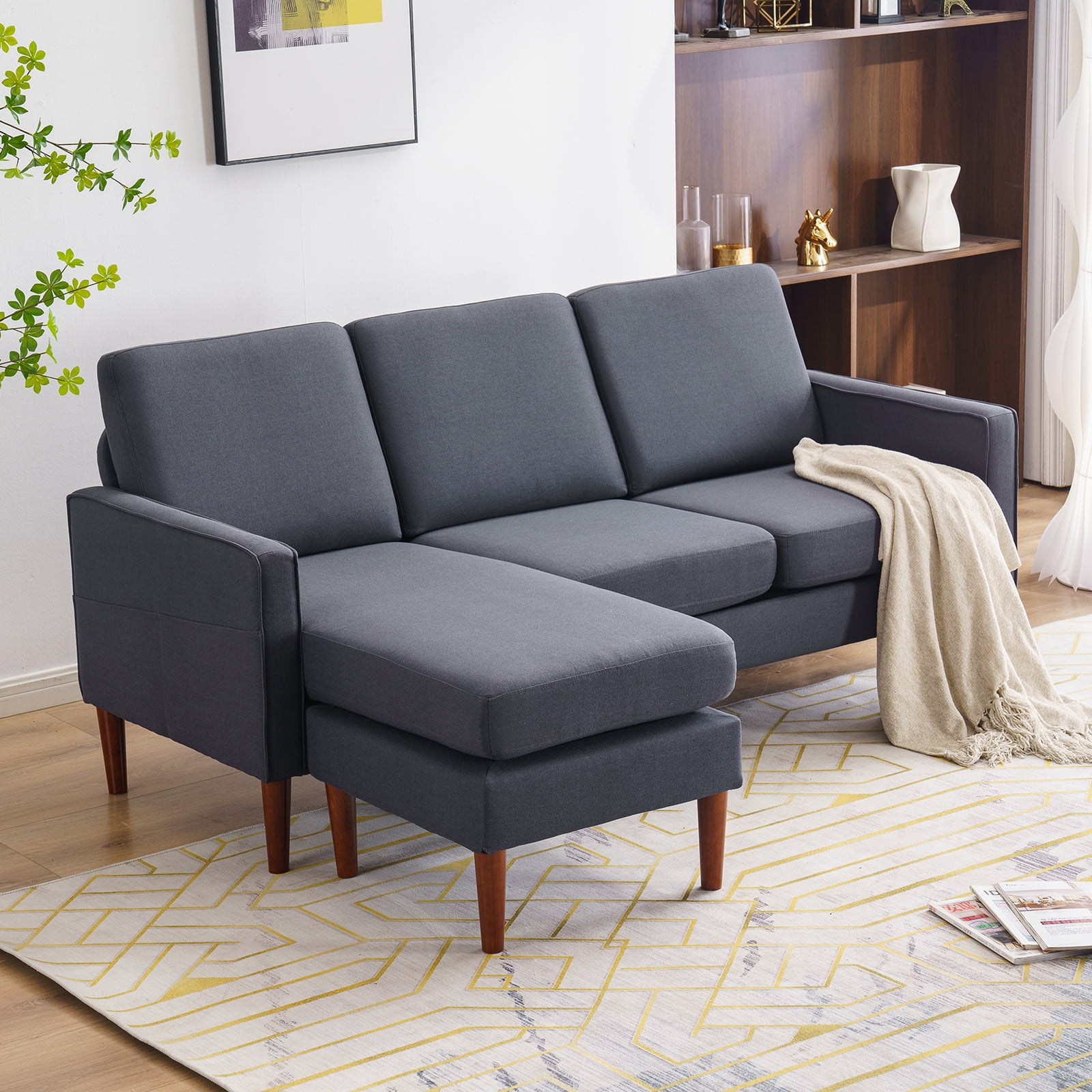 uhomepro L-Shape Mid Century Sofa, 71