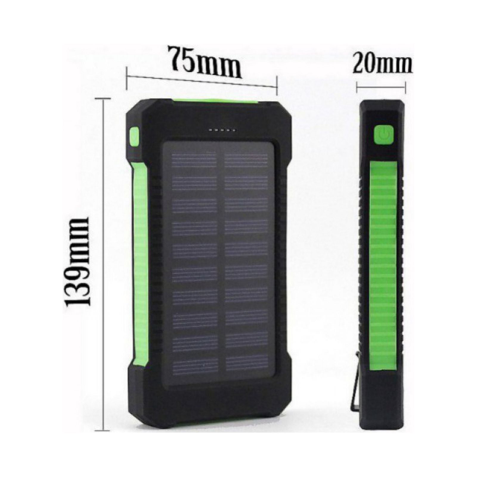 8000mAh Dual-USB Waterproof Solar Power Bank Portable LED LCD Battery Charger, Inputs Huge Capacity Phone Charger for Smartphones