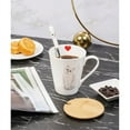 thumbnail image 4 of Pet Portrait White Porcelain Cup with Lid & Spoon I Love British Shorthair(Grey), 4 of 7