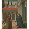thumbnail image 2 of Alesso di Benozzo 12x14 Black Ornate Wood Framed Double Matted Museum Art Print Titled: The Annunciation (ca. 1480-1500), 2 of 5