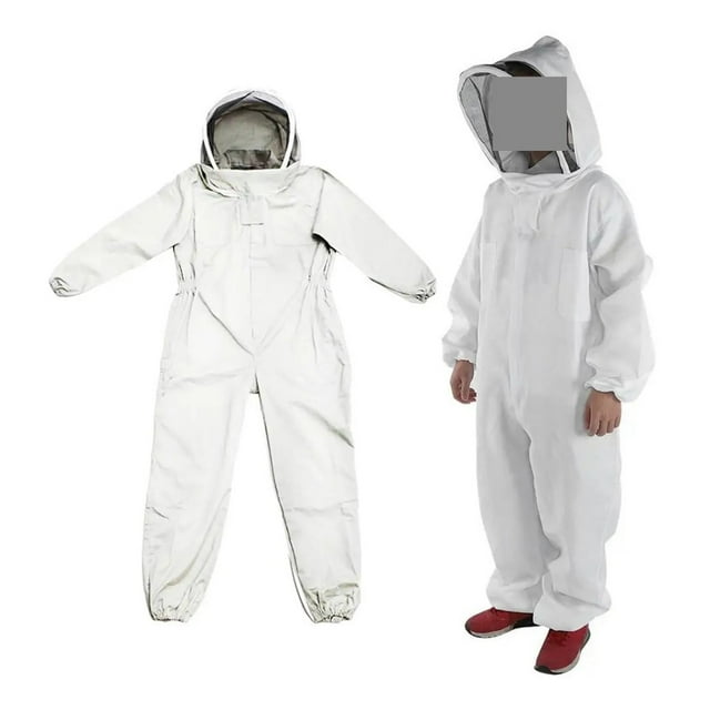 Combinaison d'Apiculture Intégrale Professionnelle Vêtements d'Apiculture Protection Veste de Combinaison d'Apiculture Sécurité Voile Chapeau Robe Équipement, Ajustement Confortable