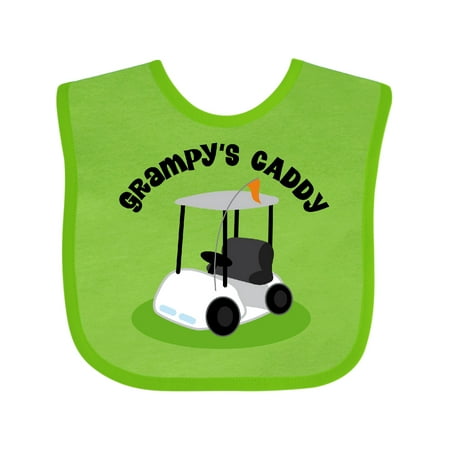 

Inktastic Grampy s Caddy Golfing Golf Cart Gift Baby Boy or Baby Girl Bib