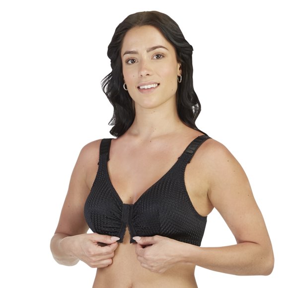 Carole Martin Full Freedom Soutien-gorge de Confort à Agrafage Frontal avec Bretelles Ajustables - Sans Armatures - Bonnets Extensibles - Taille Unique Convient aux B, C, D et DD Style 7222 Noir 36
