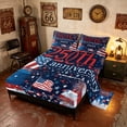thumbnail image 2 of Manfei Festive Patriotic Queen Sheets, America 250th Anniversary Queen Sheet Sets, Red White Blue, Navy Reversible 4-Piece (1 Flat Sheet, 1 Fitted Sheet and 2 Pillowcases), 2 of 6