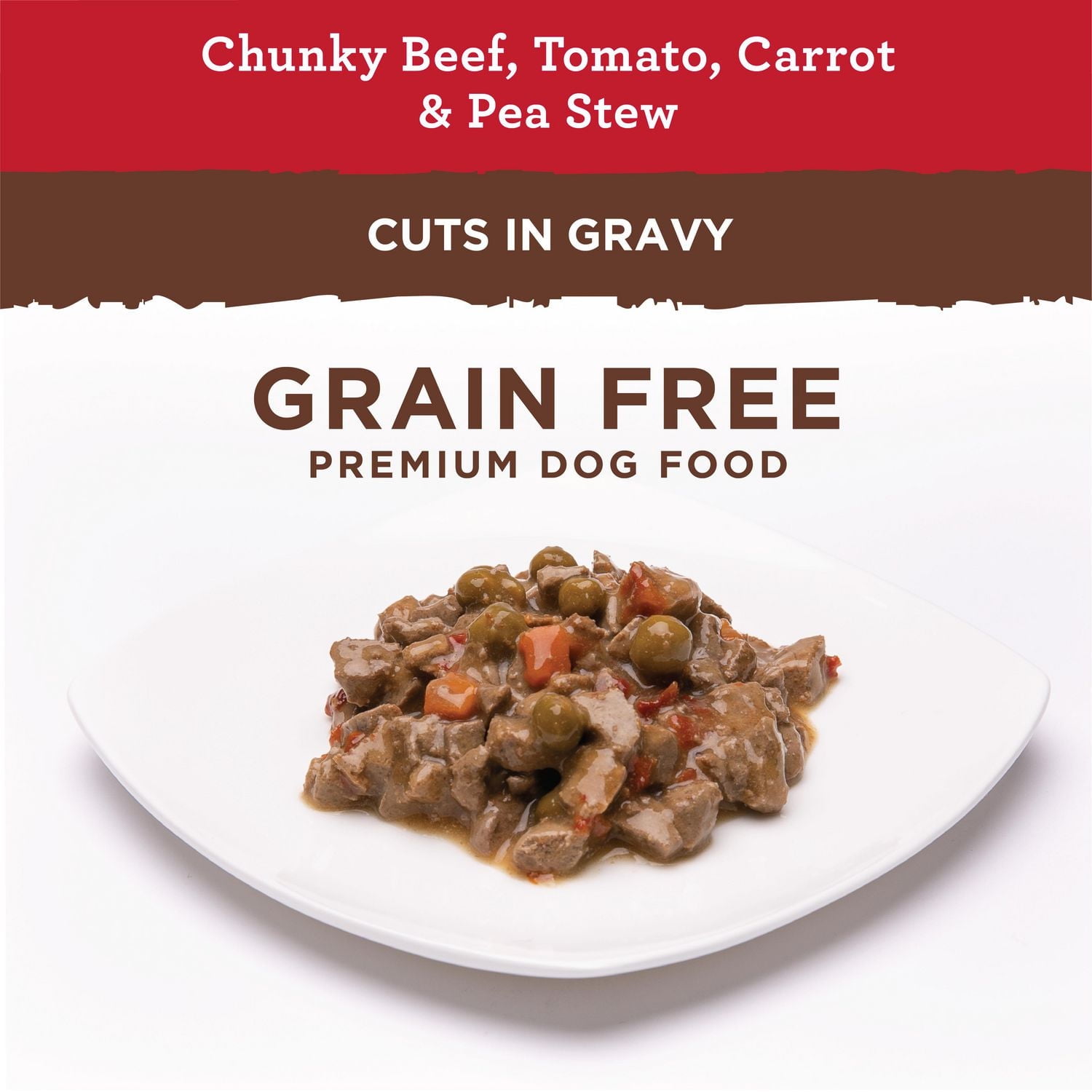 Nutro Grain Free Hearty Chunky Beef, Tomato, Carrot & Pea Stew Wet Dog Food, 355g