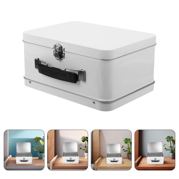 OUNONA  Mini Suitcase Boxes Decorative with Lids Child Travel White
