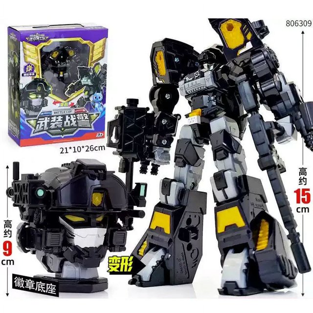 Miniforce X Super Cop Transformer Robot Head Badge, figura de acción de deformación de fuerza, juguetes de Anime coreano, regalos para niños
