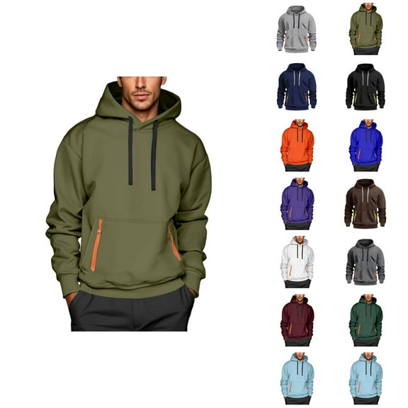 Hoodies for Men 2025 Long Sleeve Essentials Hooded Sweatshirt with Pockets Pullover Hoodie Mens Hoodies