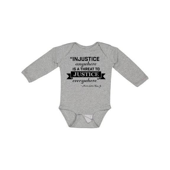 Inktastic Injustice Anywhere is a Threat to Justice Everywhere- Martin Luther King Jr. Boys or Girls Long Sleeve Baby Bodysuit