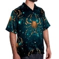 thumbnail image 2 of Cancer Constellation Men's Short Sleeve Spread Collar Button Down Beach Print Casual Shirts, 2 of 6