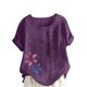thumbnail image 1 of Vestidos Casuales Para Mujer, Blusas De Mujer De Moda Blusa informal de lino con cuello redondo, manga corta y botones para mujer, 1 of 4