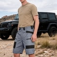 thumbnail image 2 of Dresfit Men's Cargo Shorts Zipper Pockets Baggy Shorts Summer 2026 Big and Tall Hiking Shorts Open Bottom Lightweight Breathable Work Short Pants L, 2 of 8