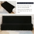 thumbnail image 4 of Dowbom Armless Futon Slipcover with Skirt,Stretch Foldable Sofa Bed Protector Dust-Proof Washable Soft Spandex Without Armrests Futon Cover for Living Room Bedroom-L(190-230cm)-black, 4 of 7