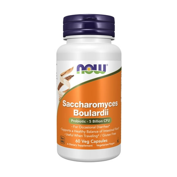 NOW Supplements, Saccharomyces Boulardii, 5 Billion CFU Probiotic, 60 Veg Capsules