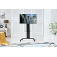 thumbnail image 2 of Curved Wood TV Stand / TV Cart For 70" TV Black TD595GB, 2 of 7