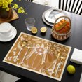 thumbnail image 4 of Orange Fall Pumpkins Placemats Set of 6, Thanksgiving Floral Botanical Foliage Washable Wipeable Table Mats for Dining Tables, Indoor Outdoor Kitchen Place Mats for Holiday Party Table Decor, 4 of 9