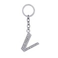 thumbnail image 1 of Simple Stylish Letter Key Chain Metal Rhinestones Key Ring Alphabet Keychain Bag Pendant Charm Birthday Gift (Letter V), 1 of 8