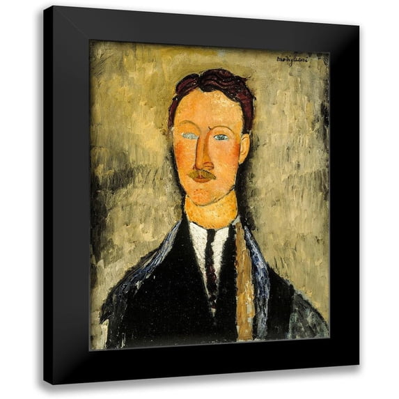 Modigliani, Amedeo 19x24 Black Modern Framed Museum Art Print Titled - Portrait of the Artist Leopold Survage, 1918