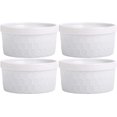 thumbnail image 1 of Home Essentials 15313 Fiddle and Fern Honeycomb Ramekins, Set of 4, 8-Oz, White, 1 of 1