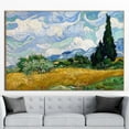 thumbnail image 3 of Landscape Art, Famous Art, Reproduction Art, Wheat Field with Cypresses, Nature Landscape Canvas Art, Home Decor Art Canvas, Vintage Wall Deco , Canvas Wall Decor - 5P-Rolled Canvas, 3 of 9