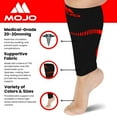 thumbnail image 2 of Mojo Compression Socks Footless for Women and Men 20-30mmHg Black/Red, 4X-Large, 2 of 5