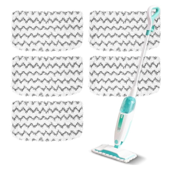 5 Pack Microfiber Steam Mop Replacement Pads for Shark Steam Mop S1000, S1000A, S1000C, S1000WM, S1001C - Dirt Grip, Washable & Reusable for All Floor Clean