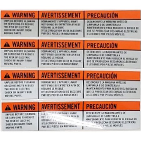 Hydra Fitness Exchange Unplug Warning Label 1000439299 Works with HT5.0 - EP031 Stepper Step
