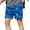 Dark Blue, variant on Men's Tropical Leaf Print Casual Shorts, Lightweight Quick-Dry Summer Board Shorts with Side Pockets, S-2XL