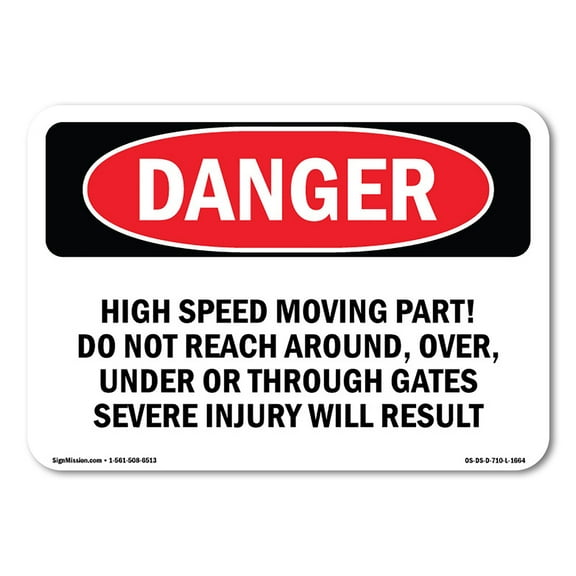 OSHA Danger Sign - High Speed Moving Part | Decal | Protect Your Business, Construction Site, Warehouse & Shop Area |  Made in The USA