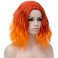 thumbnail image 6 of RightOn Orange Wig for Women Flame Color Wig Orange Ombre Wig Short Curly Wavy Bob Wig Fire Wig Synthetic Cosplay Party Wig, 6 of 8