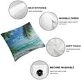 thumbnail image 4 of JRXY Throw Pillow Cover Tropical Beach Palm Tree Leaves Sandy Caribbean Coastline Ocean Sea Waves Scene Decor Lumbar Pillow Case Cushion for Sofa Couch Bed,2 Pcs White, 4 of 6