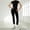Black, variant on NMMUED Womens Two Piece Workout Sets Slim Fit Short Sleeve Shirt High Waist Leggings Yoga Outfits Matching Gym Set Black L