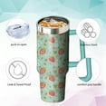 thumbnail image 4 of 40oz Strawberry Stainless Steel Tumbler with Handle and Straw, Insulated Cup Travel Coffee Mug Water Bottle with Lid and Straw Women Gifts, 4 of 7