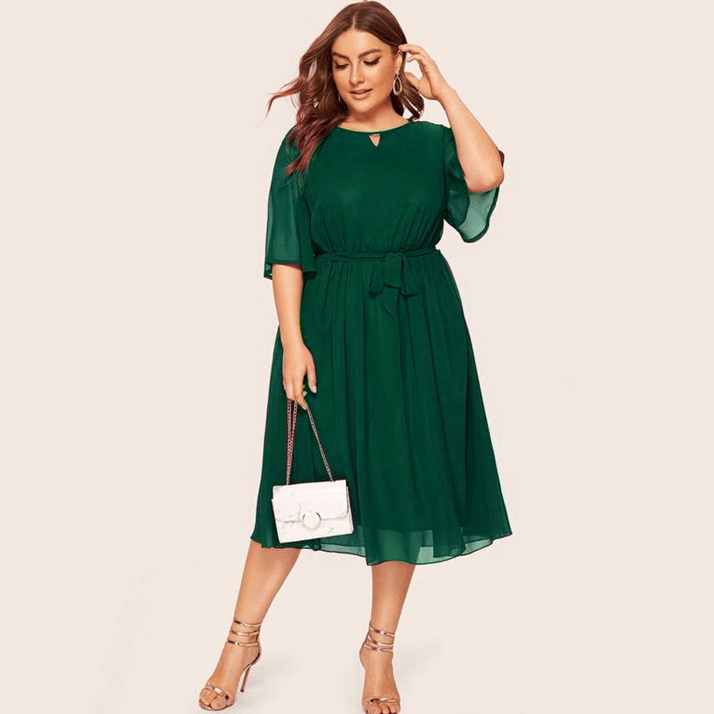 film kor stempel Womens Dresses for Wedding Guest Short Sleeve Plus Size Casual O Neck Half  Sleeve Knee Length Dress Party Dress - Walmart.com