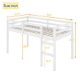 thumbnail image 4 of Bellemave Twin Low Loft Bed with Ladder and Guardrails Space Saving Twin Wooden Loft Bed Frame for Junior Loft Bed Frame with Strengthened Slats (Twin, White), 4 of 10