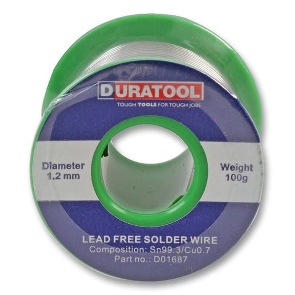 DURATOOL - Lead Free Solder Wire, 1.2mm, 100g