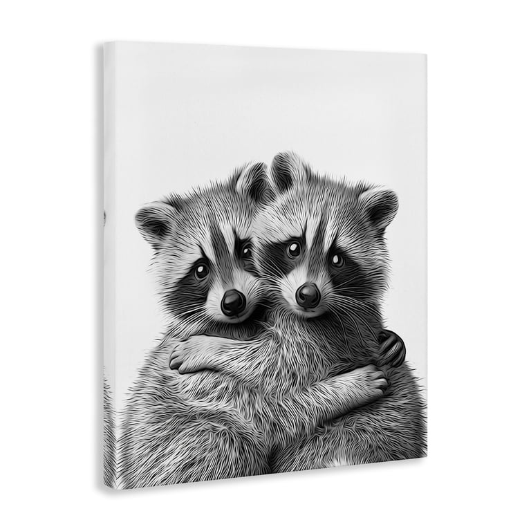 Stupell Industries Two Hugging Raccoons Animals & Insects Painting